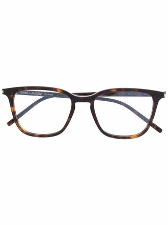 Saint Laurent Eyewear Occhiali con effetto tartarugato - Marrone