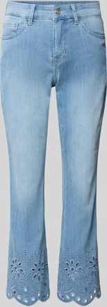 M.A.C Hose mit Lochstickerei Modell KICK in Blau, Gr&ouml;&szlig;e 34