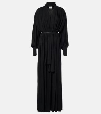 Calvin Klein Yasmine scarf-detail cotton-blend maxi gown