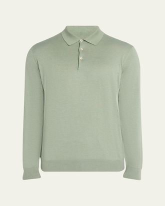 Fioroni Cashmere Mens Cotton-Cashmere Polo Shirt