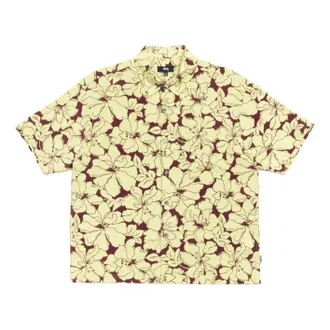 St&uuml;ssy Floral Hawaiian Shirt Lime 1110386-LIME