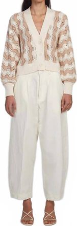Eleven Six Luna Cardigan In Ivory/sand