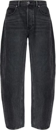 Alexander Wang Wide Jeans - Dames - Loose Fit Jeans - Zwart - W27 - Leer - Jeans