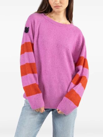 Freecity striped crew-neck sweater - women - Cashmere - S - Pink