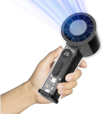 OEM Ventilador Port&aacute;til De Bolsillo Con Sistema De Refrigeraci&oacute;n Integrado, Bater&iacute;a De 4000 Mah, Pantalla Led, Funci&oacute;n Turbo De Alta Velocidad, Carcasa Tr