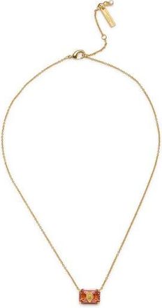 Kurt Geiger Crystal Emerald Pendant Necklace in Rose at Nordstrom Rack