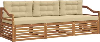 vidaXL Conjunto De Sof&aacute;s De Exterior 3 Uds. Natural Y Beige Vidaxl
