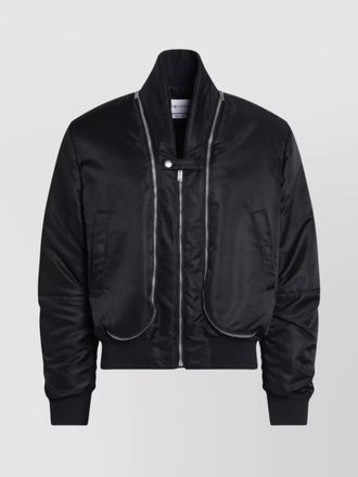 Alexander McQueen bomber high collar ribbed cuffs