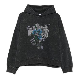 Ganni Dames, Sweatshirts & Hoodies, Zwart, Maat: S Katoen