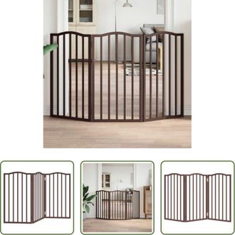 vidaXL Cancello per cani pieghevole - Cancello Cani Pieghevole 3 Pannelli Rovere Marrone 150cm Pioppo