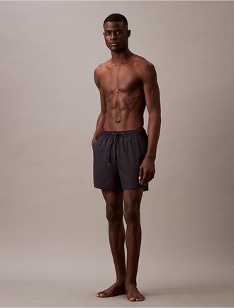 Calvin Klein Mens Side Logo Volley Swim Shorts - Grey - XL