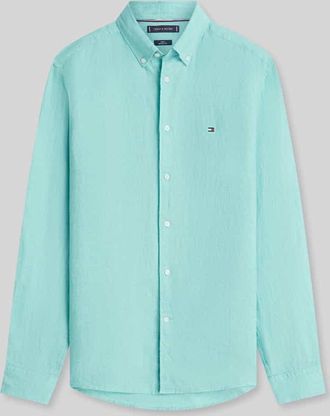 Tommy Hilfiger Regular Fit Freizeithemd aus reinem Leinen in Tuerkis, Gr&ouml;&szlig;e XXL