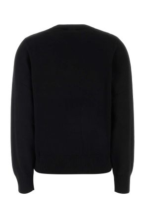Ganni Womens Black Cotton Sweater Exterior: Organic Felpe