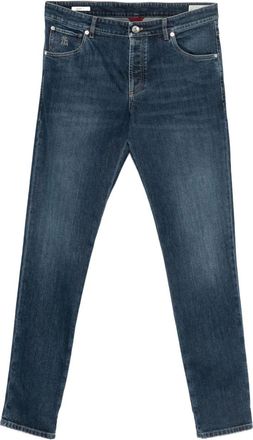 Brunello Cucinelli whiskering-effect jeans - Blue