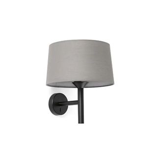 Faro Barcelona Faro Windsor L&aacute;mpara De Pared Con Pantalla Negra Y Gris, 1 Bombilla E27