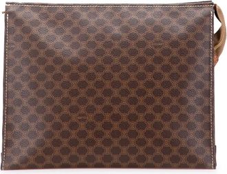 Celine Clutch Macadam in tela cerata 2006 - Marrone