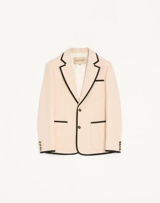 Valentino Giacca Monopetto Valentino In Gabardina Di Lana Uomo PANNA 52