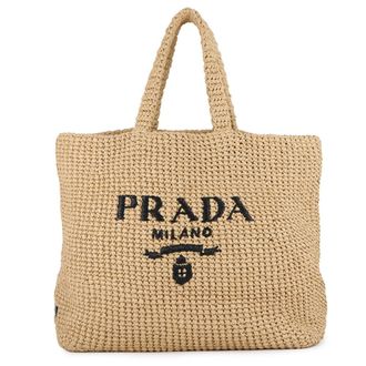 Prada Silver Viscose Tote Bag (Pre-Owned)