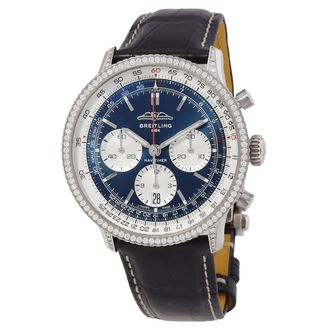 Breitling Navitimer 41mm B01 Chronograph Automatic Diamond Blue Dial Watch AB0139631C1P1