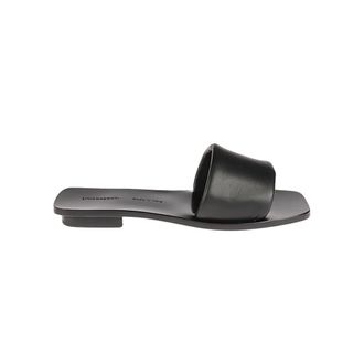 Liviana Conti Low Leather Sandals - female - Liviana Conti - Sliders - Black - 6 UK - Shoes