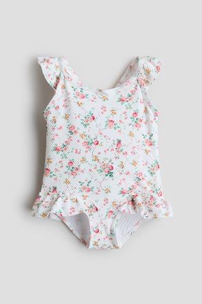H&M Floral-print Swimsuit in White/floral at Nordstrom, Size 6-12M