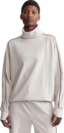 Varley Ariana High Neck Midlayer Womens Sweater Cement Marl/Bitter Chocolate : LG, Polyester