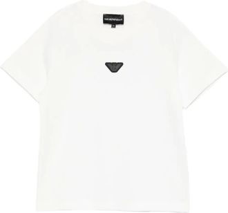 Emporio Armani logo-appliqu&eacute; T-shirt - kids - Cotton - 16 yrs - White