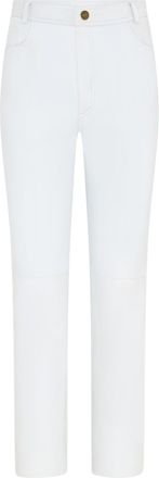 Infinity Leather Womens White Lamb 501 Biker Jeans - Ankara - Size X-Large