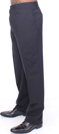 Dolce & Gabbana Mens Black Wool Stretch Pleated Pants