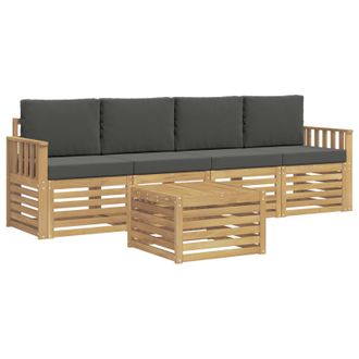 vidaXL Conjunto De Sof&aacute;s De Exterior 5 Pcs Blanco Y Antracita Vidaxl