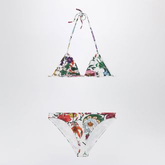 Gucci Sparkling Jersey Bikini With Gucci Flora Print