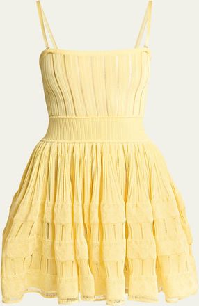 Alaia A-Line Crinoline Mini Dress with Removable Straps