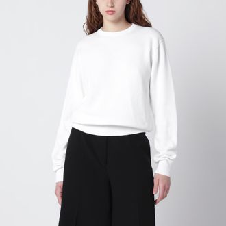 Toteme White cotton crew neck jumper