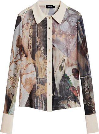 Desigual Overhemden, Dames, Veelkleurig, XL, Leer, Ts_Eyre 25Wwtk 26 T-shirt met lange mouwen