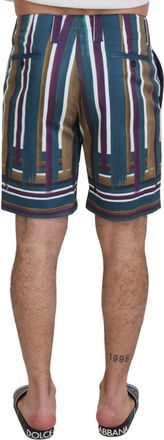 Dolce & Gabbana Multicolor Striped Stretch Cotton Mens Shorts