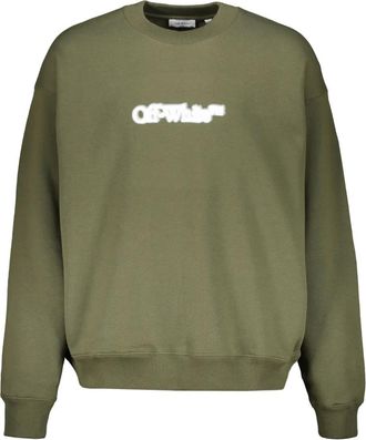 Off-white logo long-sleeved sweatshirt - Green