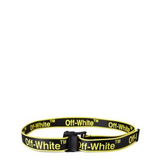 Off-white Mens Accessories Off White Graphic Industrial Belt in Blk/Yllw - Yellow/Black - Size 110 cm
