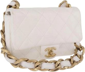 Chanel Pre-owned Vintage Schoudertas - Dames - Vintage Schoudertas - Wit - ONE Size - Leer - Vintage