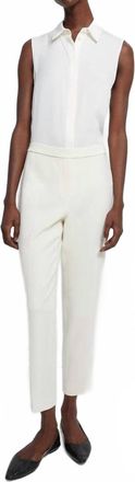 Theory Treeca Pull On Pant In Rice Admiral Stripe