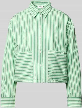 s.Oliver Red Label Loose Fit Langarmbluse aus reiner Baumwolle in Hellgruen, Gr&ouml;&szlig;e 34