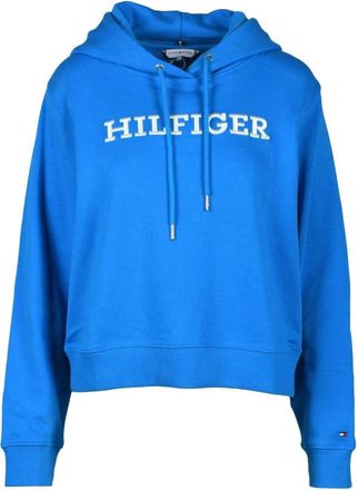 Tommy Hilfiger Katoenen Sweatshirt - Dames - Hoodies - Blauw - M - Katoen - Hoodies & sweatvesten