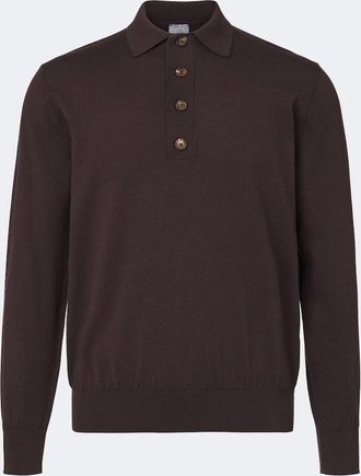 Eleventy Pullover polo in cotone e cashmere