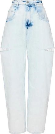 Maison Margiela Slashed Barrel-Leg Jeans - Dames - Loose Fit Jeans - Blauw - W27 - Katoen - Jeans