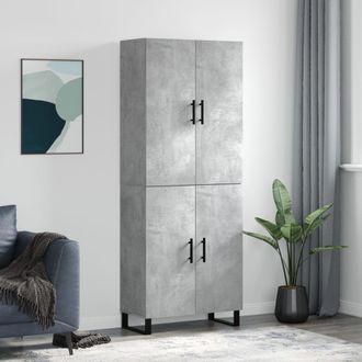 Berkfield Home Highboard Concrete Grey 69.5x34x180 cm Engineered Wood