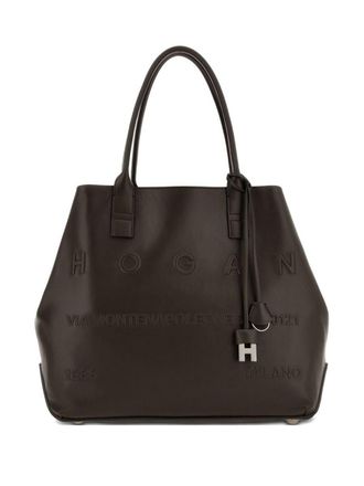 Hogan Script Medium Leather Tote Bag