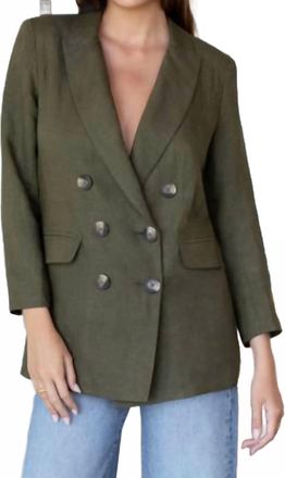 Emerson Fry Lee Double Breasted Jacket In Martini Olive