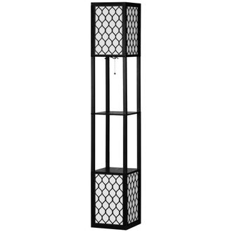 HOMCOM L&aacute;mpara de pie 26x26x156 cm negro