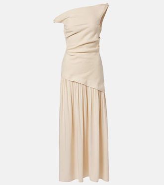 Faithfull The Brand Roma asymmetric linen maxi dress