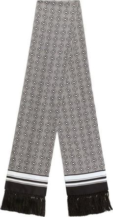 Dolce & Gabbana Accessoires, Heren, Zwart, ONE Size, Zwart Zijden Geometrische Print Sjaal