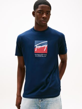 Tommy Jeans T-Shirt TOMMY JEANS TJM REG RWB DNA TEE, Herren, Gr. XL, blau (schwarz night navy), Single Jersey, Obermaterial: 100% Baumwolle, regular fit, Rundhals